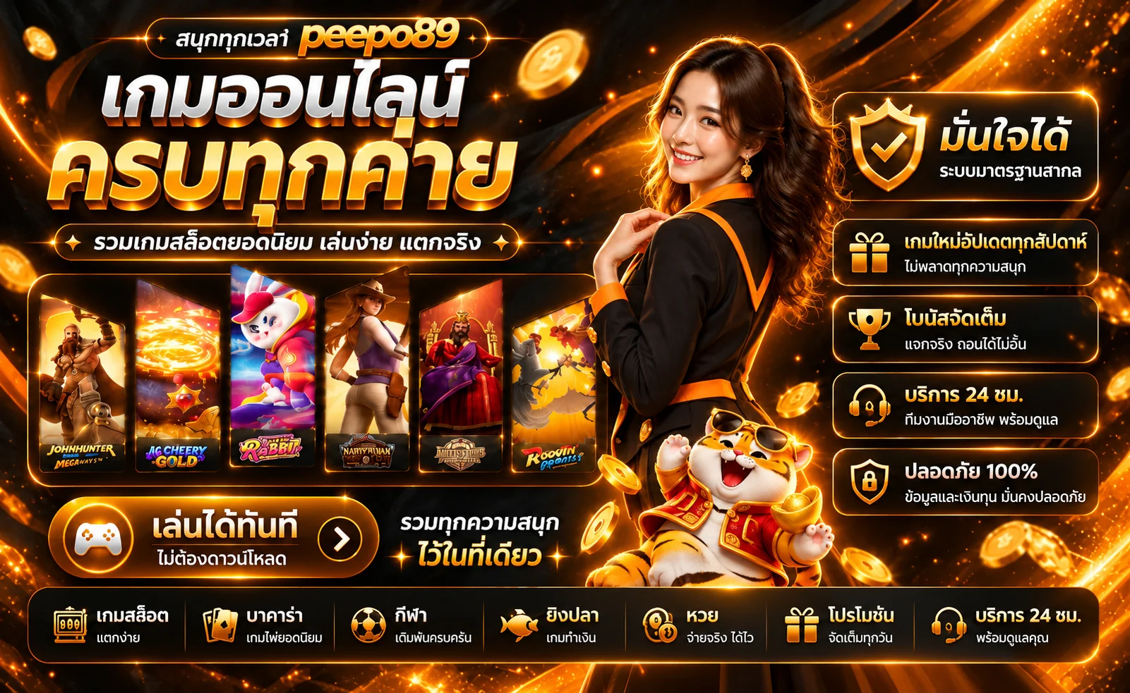 รวมเกมสล็อตและค่ายเกมบน peepo89